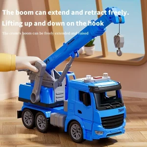 Toy crane lights and sounds.