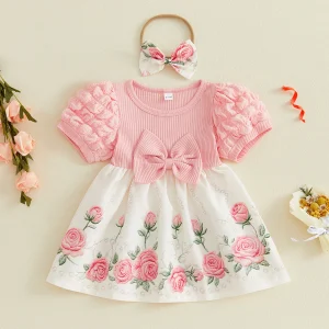 Infant Girls Ruffle Sleeve Romper Set
